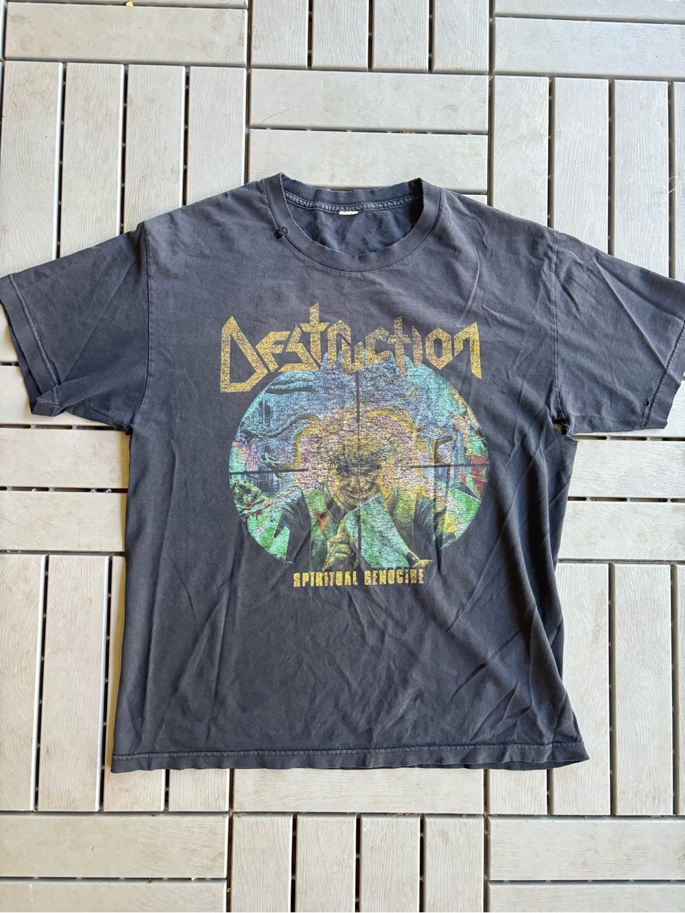 Gildan Black Short-Sleeve 'Destruction' Graphic Tee with Multicolor Print
